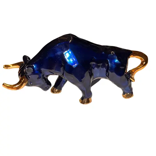 Statueta feng shui premium Bivol, albastru