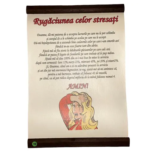 Pergament " Rugaciunea celor stresati"