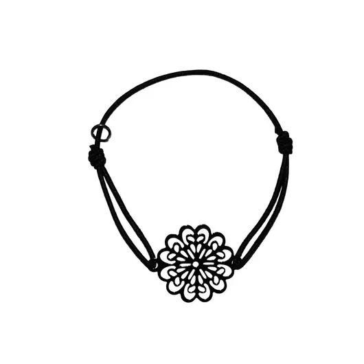 Bratara pe snur elastic, model floare