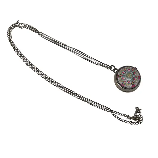 Ceas de buzunar, model mandala multicolor