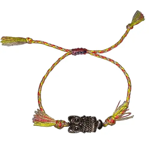 Bratara pe snur multicolor, model bufnita