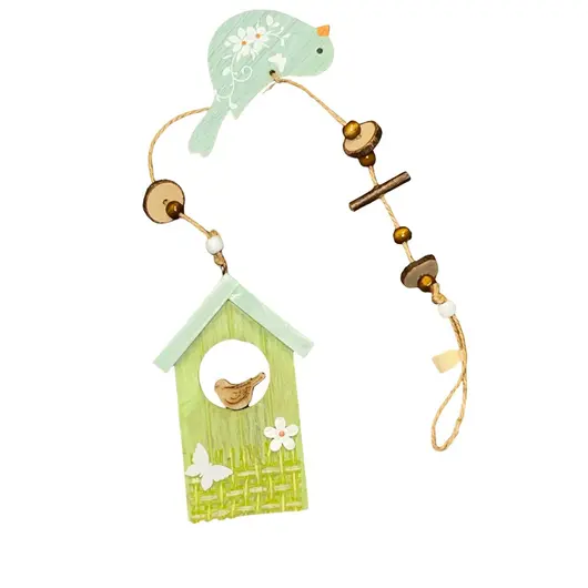 Decoratiune casuta pentru pasari, verde