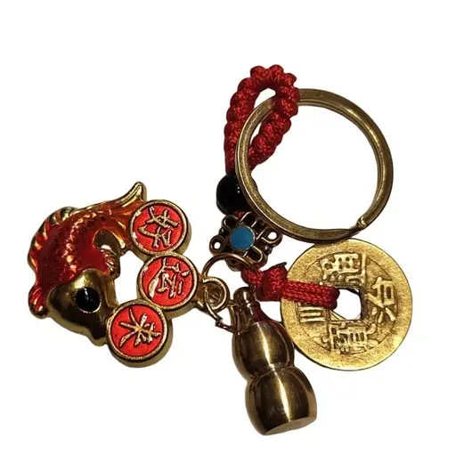Amuleta breloc feng shui crap cu monede chinezesti