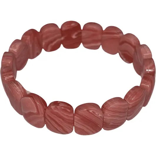 Bratara lata Rodocrozit sintetic oval pe elastic