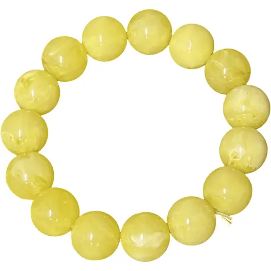 Bratara pe elastic cu margele galbene 14mm