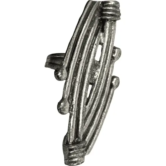 Inel cupru argintat, model liniar