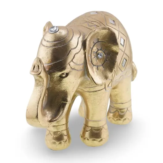 Statueta Feng Shui Elefant auriu, simbol al norocului, intelepciunii, protectiei si longevitatii, imagine 2