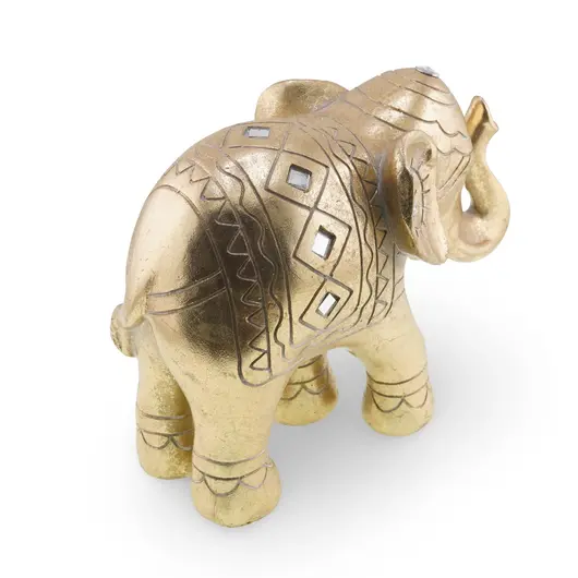 Statueta Feng Shui Elefant auriu, simbol al norocului, intelepciunii, protectiei si longevitatii, imagine 4