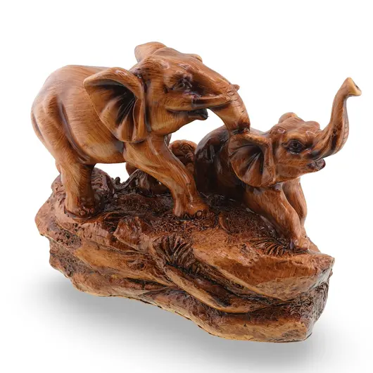 Statueta Feng Shui familie de elefanti, simbol al norocului, intelepciunii si stabilitatii, imagine 3