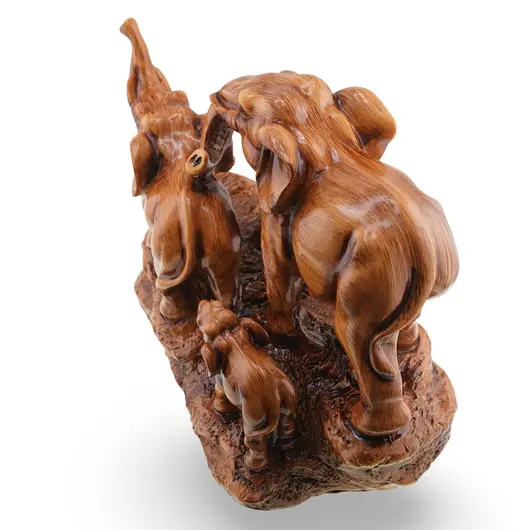 Statueta Feng Shui familie de elefanti, simbol al norocului, intelepciunii si stabilitatii, imagine 4