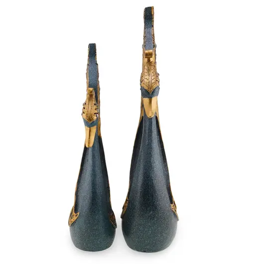 Statueta Feng Shui set doi pauni aurii, simbol al frumusetii si integritatii, al puterii si divinitatii, imagine 4