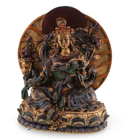 Statueta Feng Shui Tara Verde, Zeita compasiunii active, protectiei si iluminarii rapide