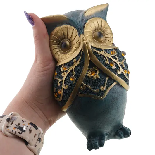 Statuete Feng Shui set trei bufnite, nu vezi raul, nu auzi raul, nu rostesti raul, imagine 3