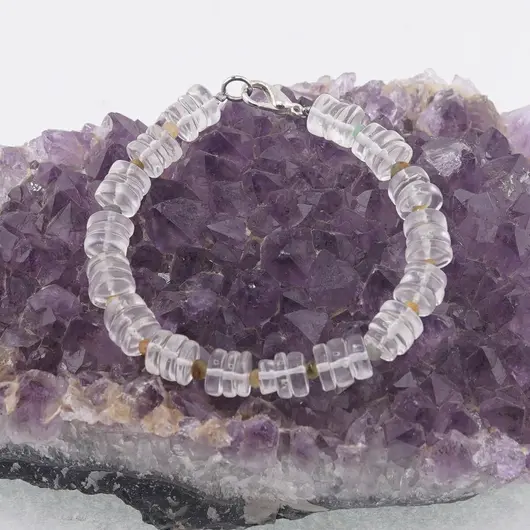 Bratara Cristal de stanca rondele 8mm si Mix cristale discuri fatetate 3mm, imagine 2