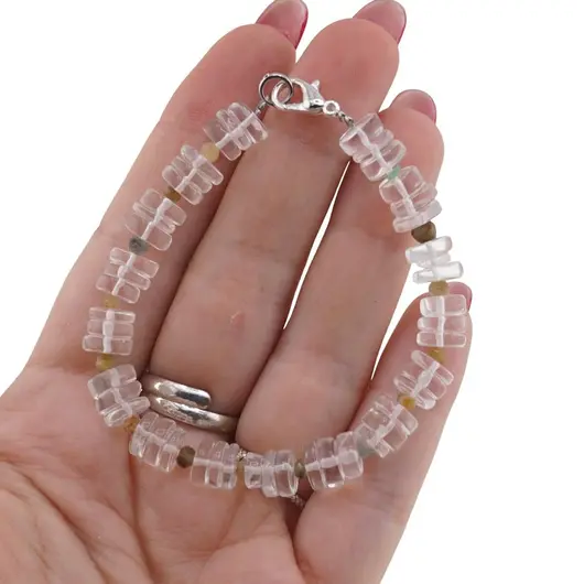 Bratara Cristal de stanca rondele 8mm si Mix cristale discuri fatetate 3mm, imagine 3