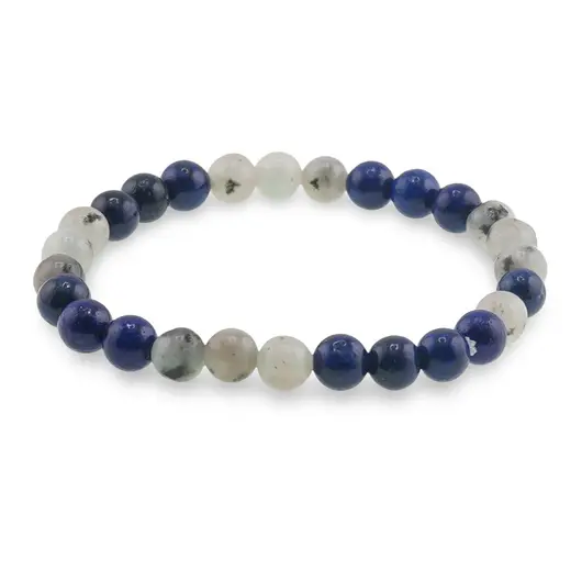 Bratara Jasp kiwi si Lapis Lazuli sfere, 6mm, imagine 2