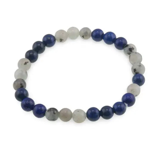 Bratara Jasp kiwi si Lapis Lazuli sfere, 6mm
