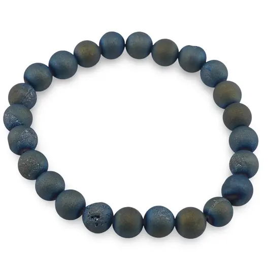 Bratara pe elastic Cuart druzy electroplacat sfere 8mm