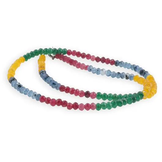 Colier Mix agate discuri fatetate, 4mm, imagine 2