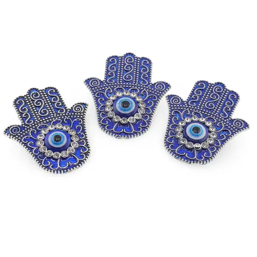 Magnet Hamsa albastra si Ochi protector, 5cm, imagine 2