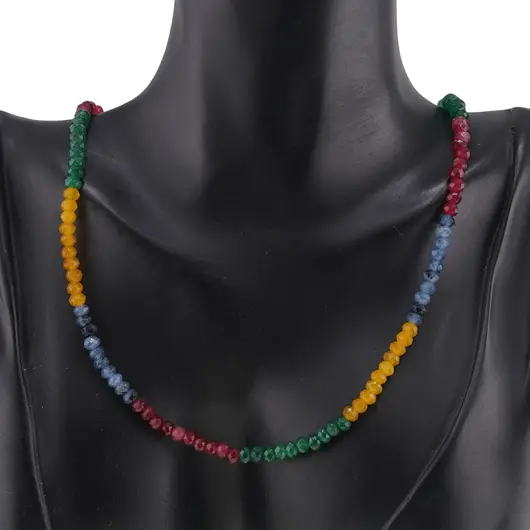 Set Cercei cu agatatoare si Colier din Mix agate discuri fatetate, 4mm, imagine 2