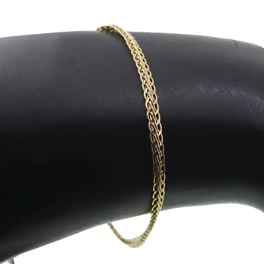 Bratara din cupru placat cu aur galben 18k, model impletit, imagine 2