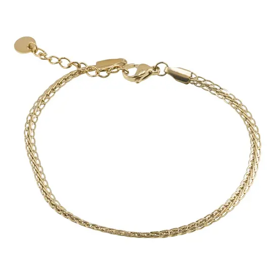 Bratara din cupru placat cu aur galben 18k, model impletit