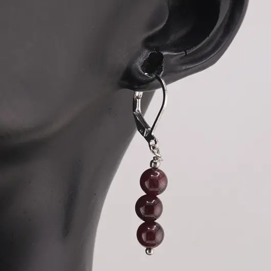 Cercei cu agatatoare Granat sfere, 6mm, imagine 2