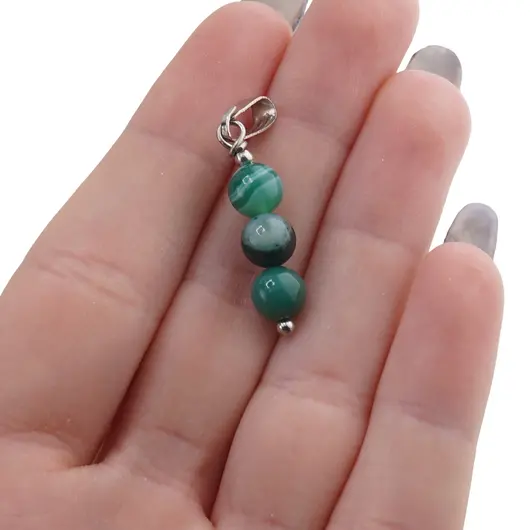 Pandantiv Agat verde sfere, 6mm, imagine 3