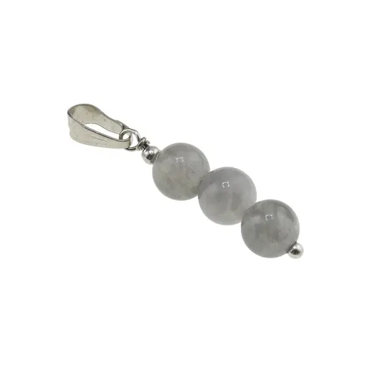 Pandantiv Cuart gri sfere, 6mm