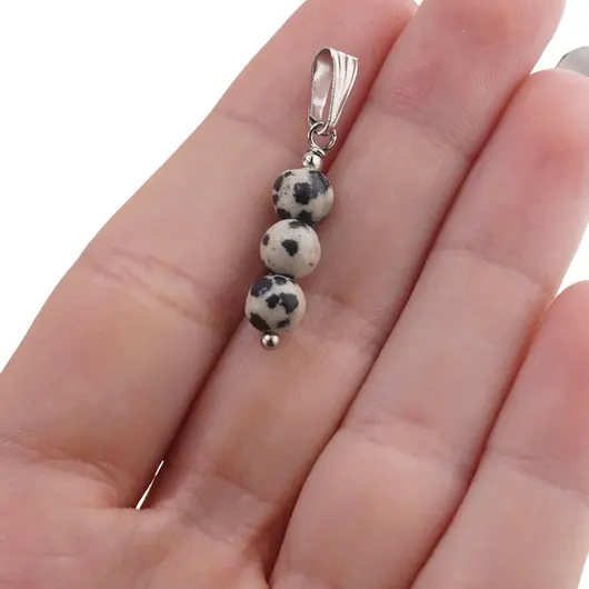 Pandantiv Jasp dalmatian sfere, 6mm, imagine 3