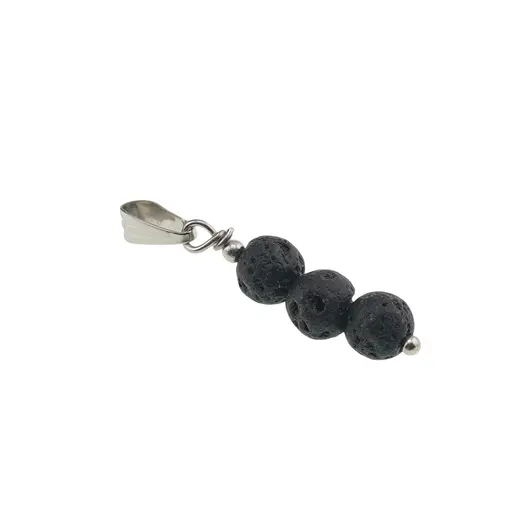 Pandantiv Roca vulcanica sfere, 6mm