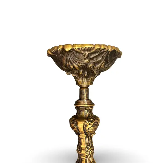 Sfesnic vintage din alama – model baroc ornamentat, 64,5cm, imagine 3
