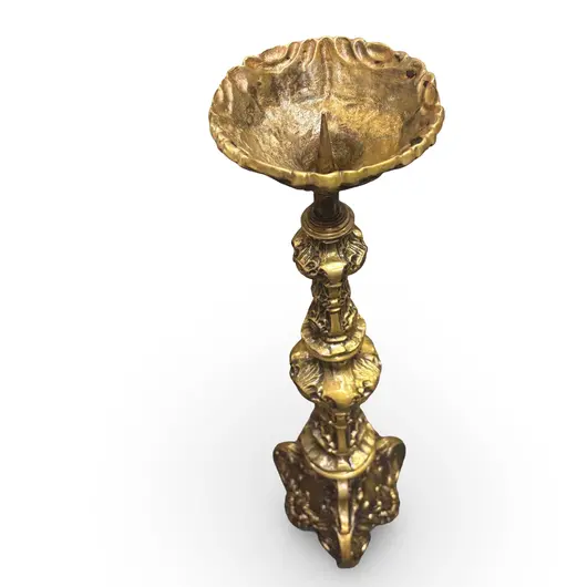 Sfesnic vintage din alama – model baroc ornamentat, 64,5cm, imagine 4