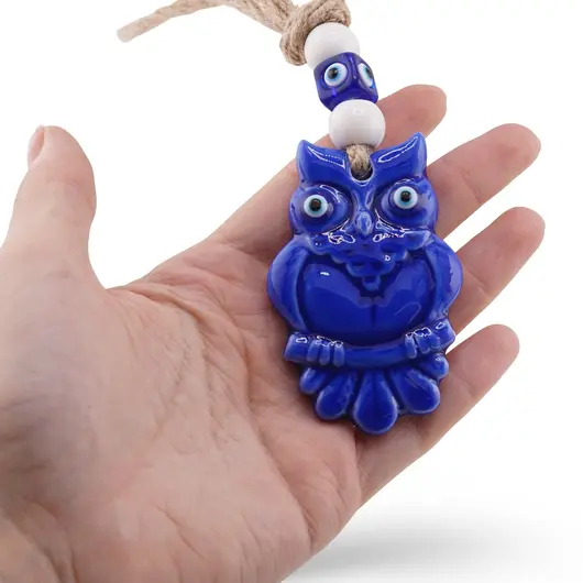 Breloc / Accesoriu din rasina cu ochi protector, bufnita, imagine 3