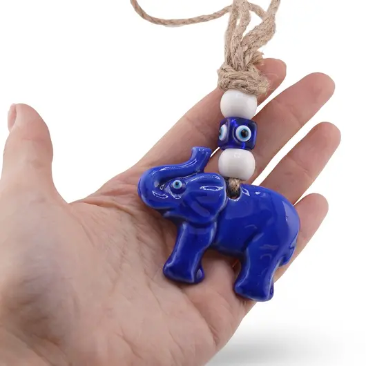 Breloc / Accesoriu din rasina cu ochi protector, elefant, imagine 3