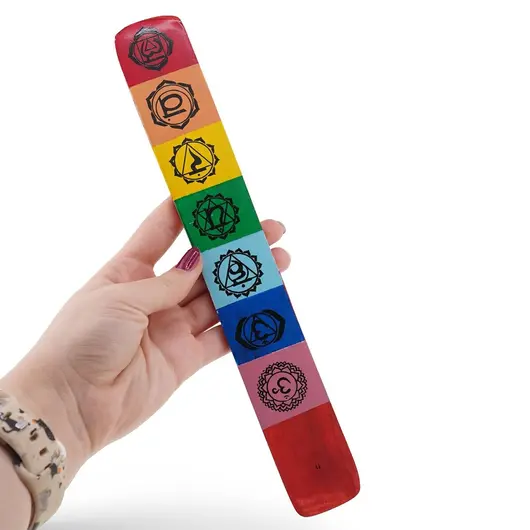 Suport ardere betisoare parfumate cu cele 7 chakre, rosu - 25,5cm, imagine 3