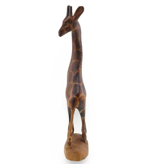 Figurina girafa vintage din lemn sculptat manual, 20cm, imagine 2