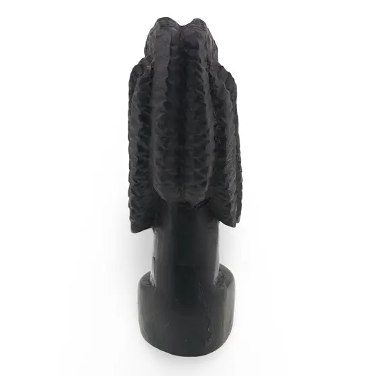 Bust african femeie vintage din lemn sculptat manual, 12cm, imagine 2