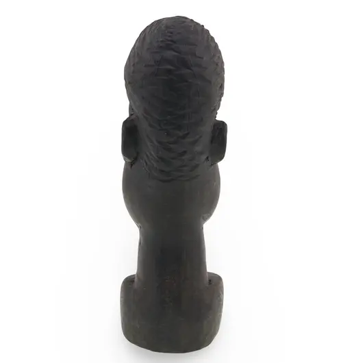 Bust african barbat vintage din lemn sculptat manual, 12,5cm , imagine 2