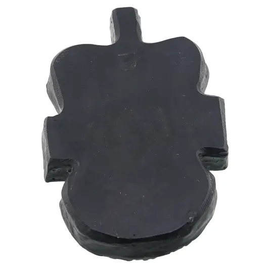 Masca africana vintage din lemn sculptat manual, model negru lucios cu detalii gravate, 16cm, imagine 2