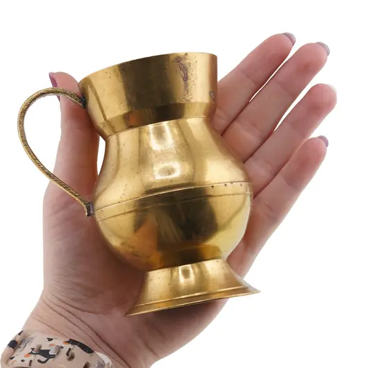 Canuta vintage din alama, model cu maner clasic, 9cm, imagine 3