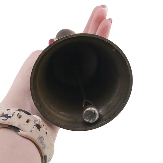 Clopotel vintage din alama cu maner din lemn, 16cm, imagine 2
