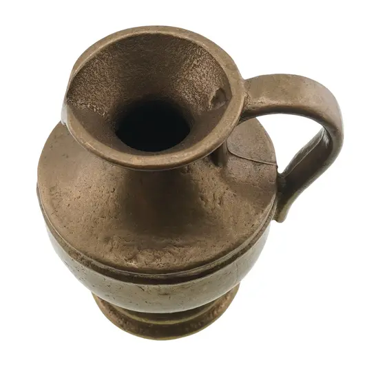 Vas mic vintage din bronz cu maner lateral, 11cm, imagine 2