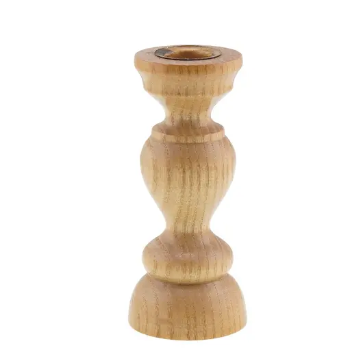Sfesnic vintage din lemn sculptat manual, finisaj natur, 8cm