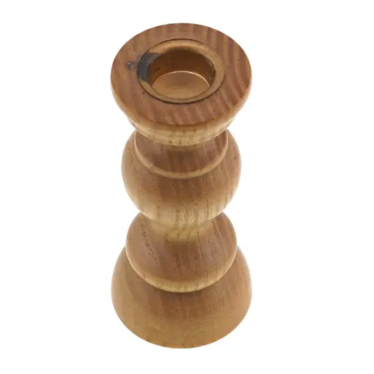 Sfesnic vintage din lemn sculptat manual, finisaj natur, 8cm, imagine 2
