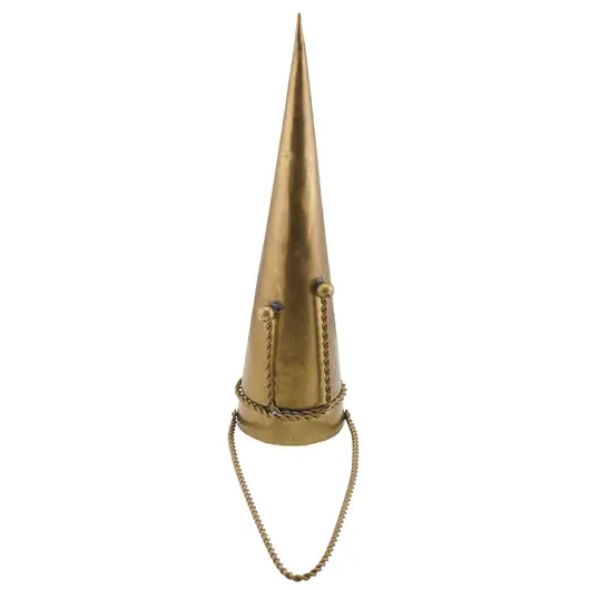 Stingator de lumanari vintage din alama, model con inalt cu snur rasucit, 25cm, imagine 2