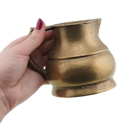 Canuta vintage din bronz cu maner clasic, 9cm, imagine 3