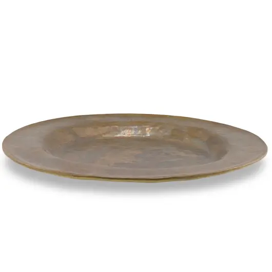 Farfurie vintage din alama, finisaj antichizat, 25cm, imagine 2
