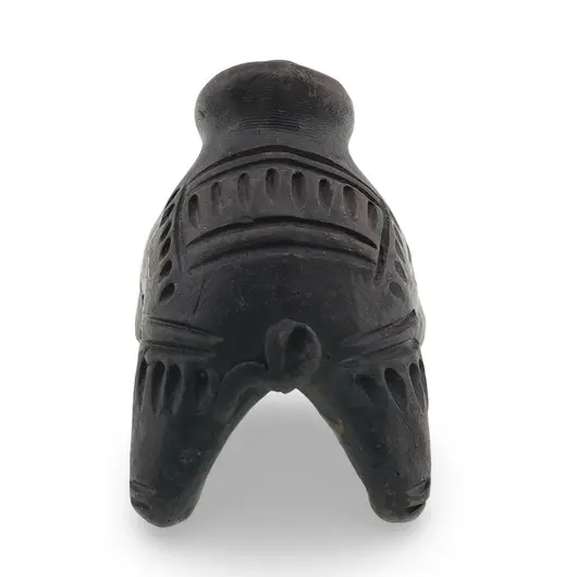 Figurina elefant vintage din lut cu motive tribale sculptate, 9cm, imagine 2